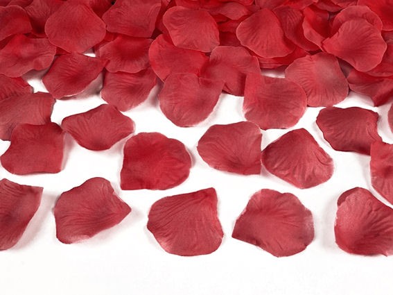 Textile Rosenblüten-Blätter, rot, im 100er-Pack.