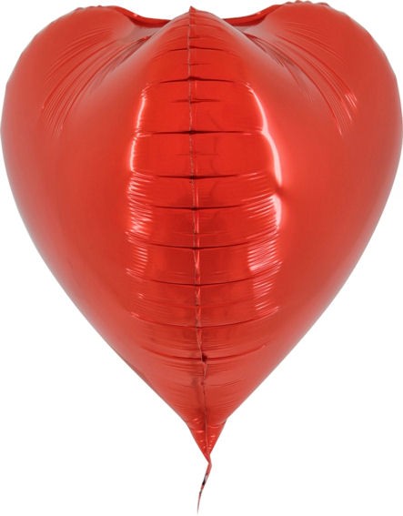 3D-Folienballon (F) 'Herz', rot, ca. 58 cm Ø, ohne Gasfüllung