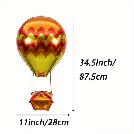 Folien-Shape (E) '3D-Fesselballon' gold-orange-rot